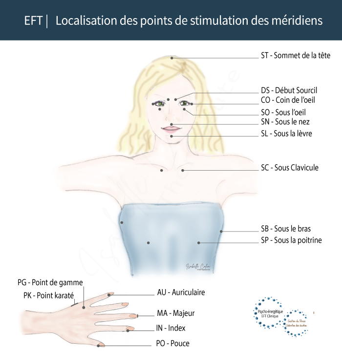 EFT Localisation des points d'acupuncture des méridiens